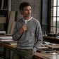 Pánský vaflový pletený top Henley s imitací dvoudílného provedení