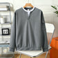 Pánský vaflový pletený top Henley s imitací dvoudílného provedení