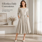 🧶 Žebrovaná textura, tvar zvýrazňující pas | Dámské midi šaty áčkového střihu s vázáním v pase