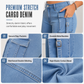 👖 Cargo kapsy, lichotivé zvoncové | Dámské džíny s vysokou elasticitou