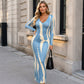 ✨ Potisk s nápisem | Dámské dlouhé bodycon šaty s dlouhým rukávem