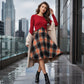 🍂 Novinka Top volba ✨ Dámská kostkovaná dvoudílná souprava – Šik styl & snadná elegance 🤎