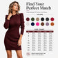 Dámské žebrované pletené bodycon šaty s kulatým výstřihem
