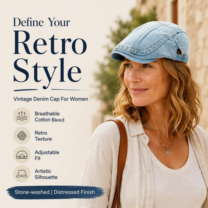Unisex Vintage Distressed Barett Flat Cap