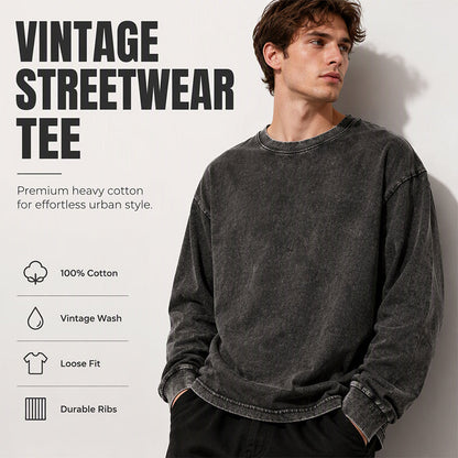 Vintage prané tričko s dlouhým rukávem🧥
