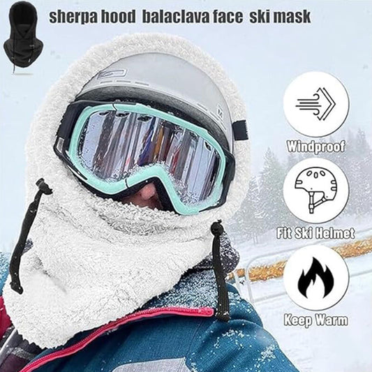 Unisex teplá lyžařská kapuce se šálou